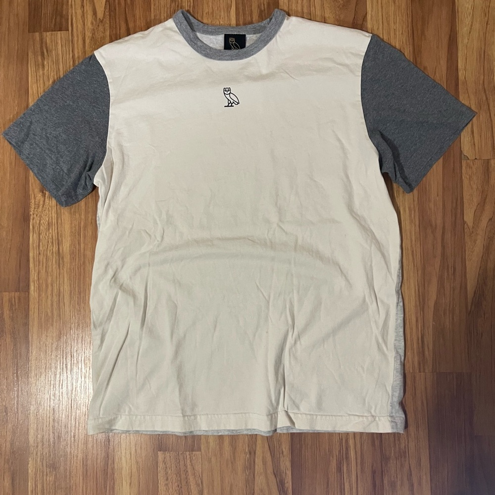 OVO Cream and Gray Short Sleeve Tee